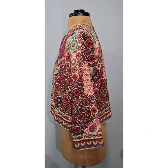 Christophe Sauvat Linda Jacket Blazer Sm Embellished Embroidered Crop Colorful - Picture 14 of 16